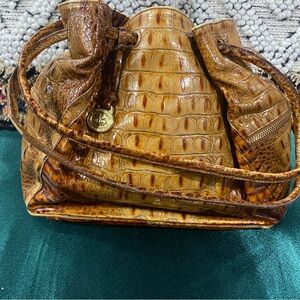 Brahmin Brown Croc-Embossed Shoulder Bag
